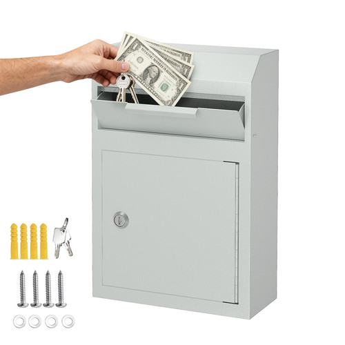 Metal key drop box wall - metal, mount