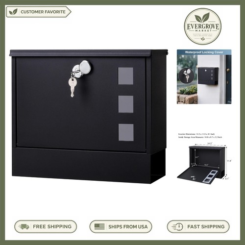 Wall mount mailbox locking - wall,