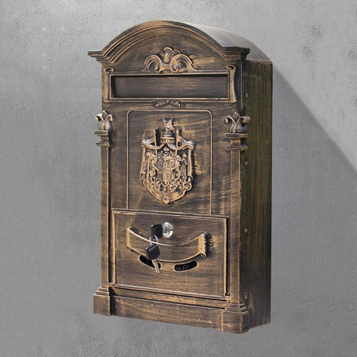 Vintage metal mailbox - metal, mailbox,wall